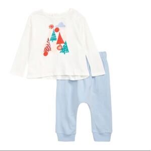 Open Edit Graphic Ivory Cloud Tree Stack Tee & Joggers NWT Size 6 months